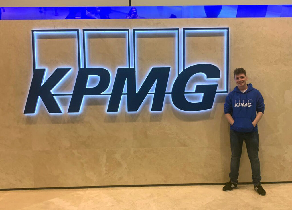 Former Central Saint Michael's Sixth Form student Kaven Judge pictured at KPMG Headquarters in Birmingham