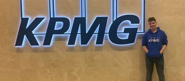 Former Central Saint Michael's Sixth Form student Kaven Judge pictured at KPMG Headquarters in Birmingham