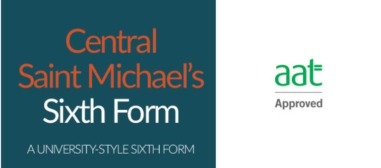 Central Saint Michael's Sixth form and aat logo