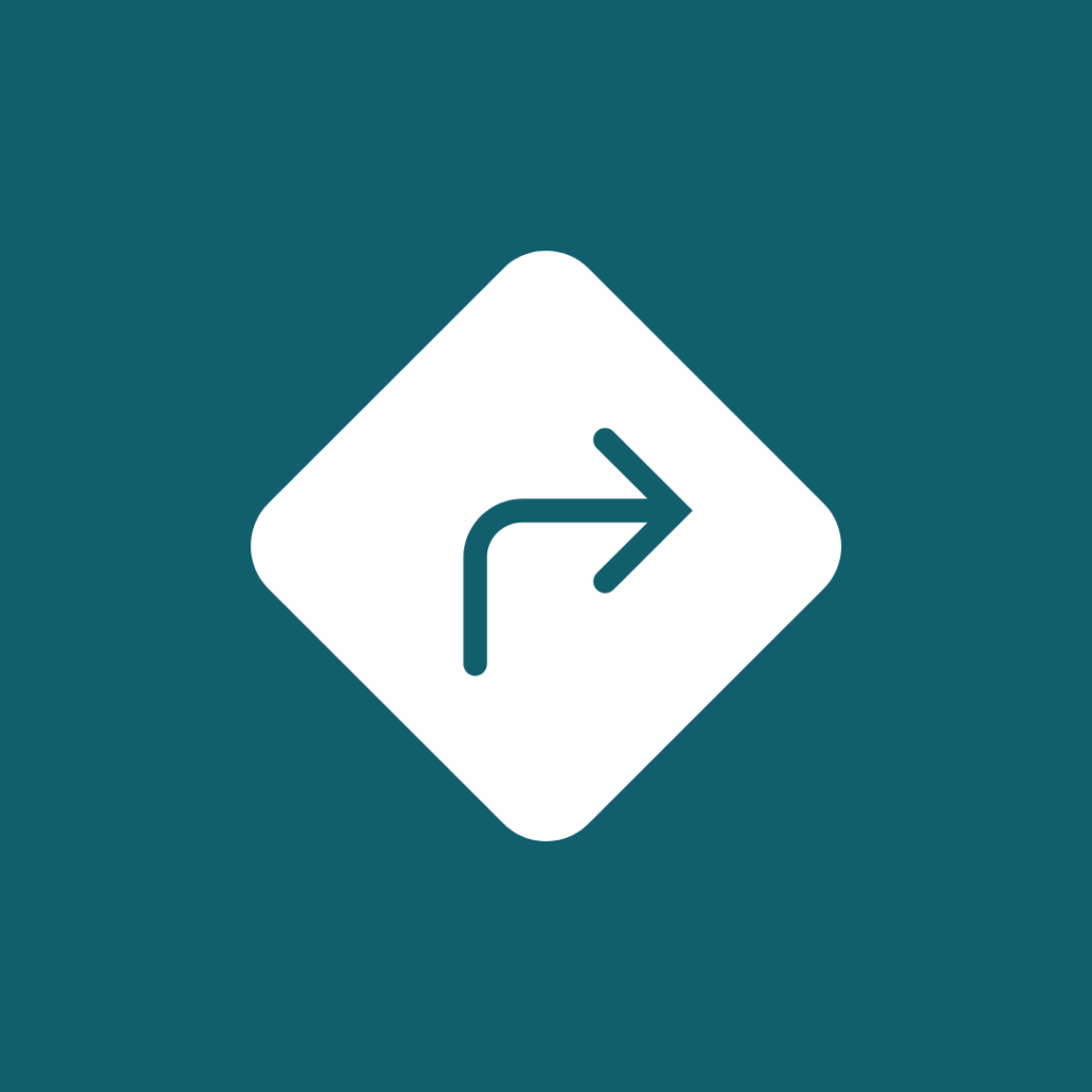 White right arrow icon with blue background