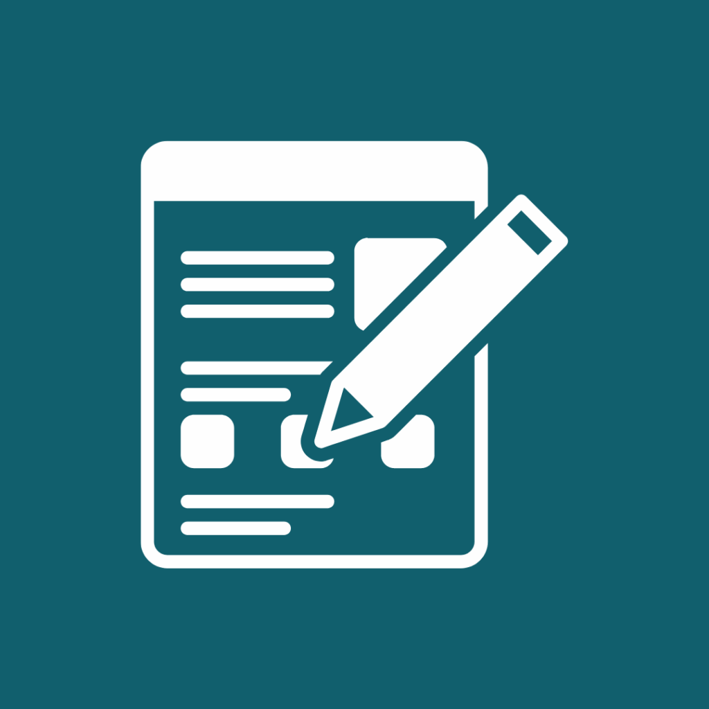 White application form and pencil with a blue background