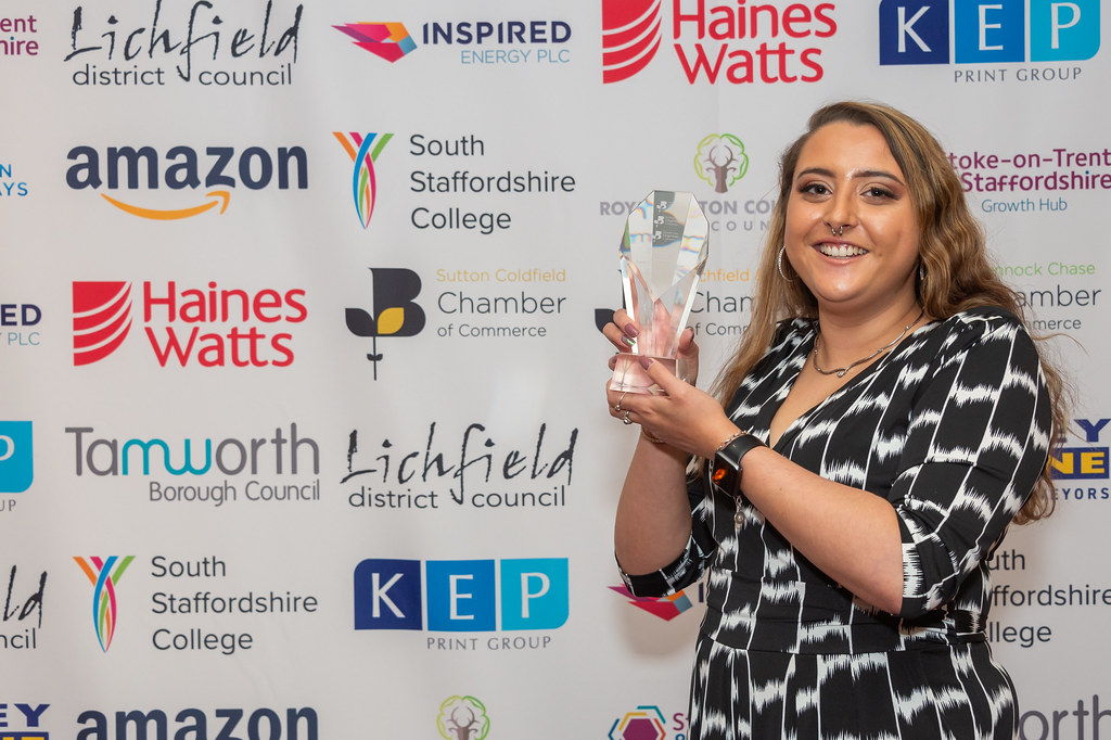 Jessica Greaney with her Young Professional of the Year Award