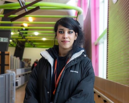 Law student pictured standing on ramp