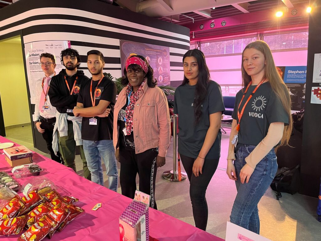 Students selling items for charity