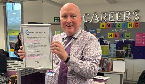 Careers Coordinator Andrew Farthing with Careers Award