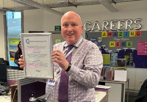 Careers Coordinator Andrew Farthing with Careers Award