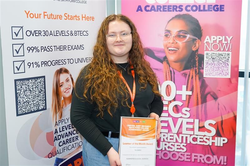 Female student with certificate