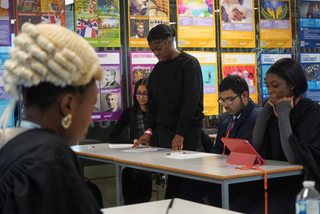 Students doing mock trial