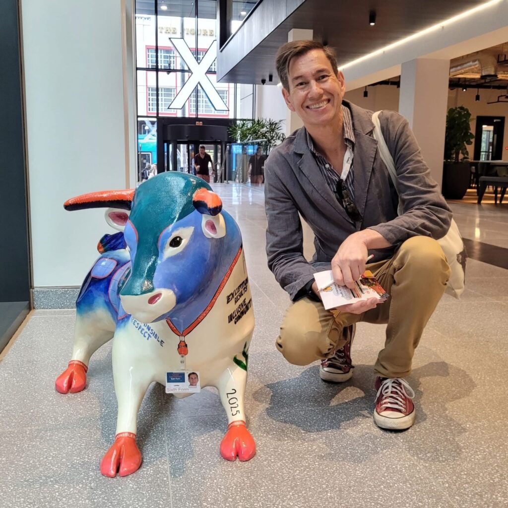 Matt Lamb with Lamby the calf
