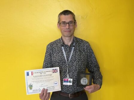 French teacher Michael Lacoult with his Sandwell Twinning Association Award