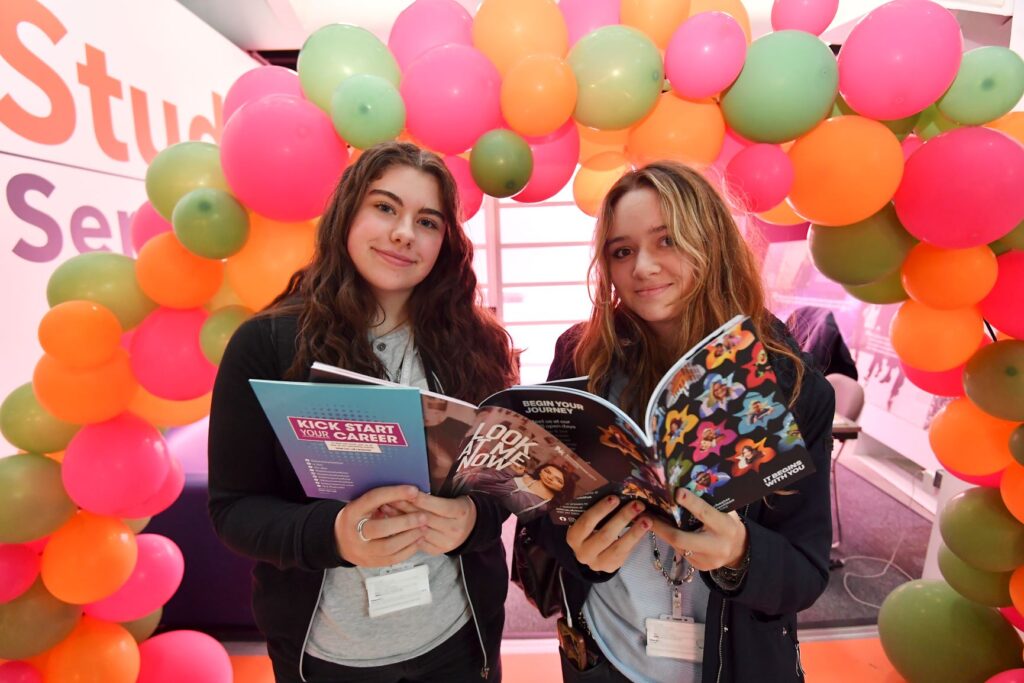 Students attending an HE Fair at Central Saint Michael's Sixth Form