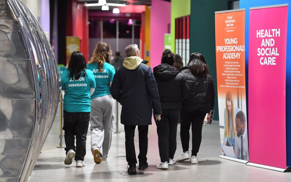 Student Ambassadors take visitors on a personal tour of the campus at Central Saint Michael's